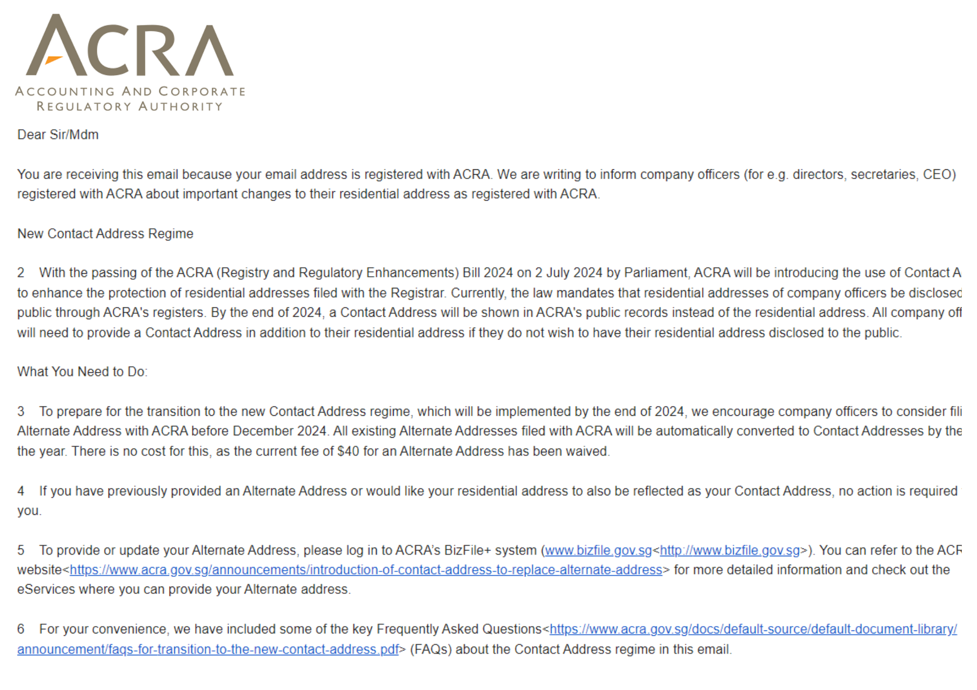Attention Singapore business owners: ACRA has officially launched the ...